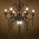 Baroque designer led chandelier in gold & silver – dining room light