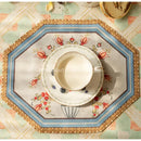 Baroque flowers fringe placemat set red & green dining room decor