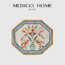 Baroque flowers fringe placemat set red & green dining room decor