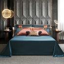 Baroque rose gold & deep teal 1500tc egyptian cotton bedding set bedroom