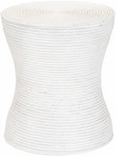Amadeo White Rattan End Table