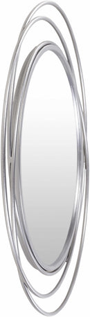 Basay Round Silver Gray Mirror