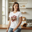 Baseball Mom Heart Graphic T-Shirt 100% Cotton Game Day Casual Top