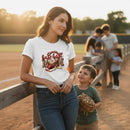 Baseball Mom Heart Graphic T-Shirt 100% Cotton Game Day Casual Top