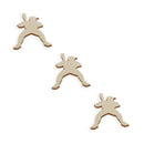 3 Baseball Players Unfinished Wooden Shapes Craft Cutouts DIY Unpainted 3D Plaques 4 Inches