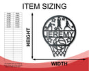 Custom Metal Basketball Hoop Wall Art - Metal Sports Sign - 14 Color Options