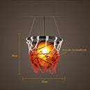 Basketball pendant lights with red netting for bedroom living room