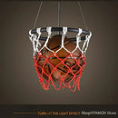 Basketball pendant lights with red netting for bedroom living room