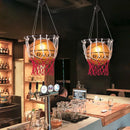 Basketball style pendant light orange & white kids bedroom lamp