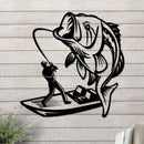 Bass Fishing On a Boat Sign