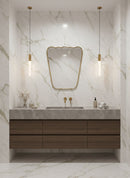 Italian Wavy Brass Mirror