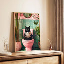 Bathroom Cat Canvas Wall Art
