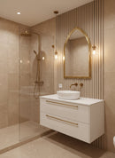 Golden Handmade Wall Mirror - Arch Brass Engraved Mirror