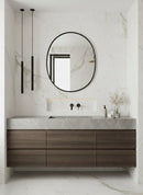 Black Framed Oval Mirror