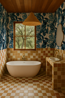 Cali Tropicale Wallpaper, off-white and blue
