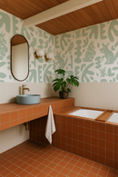 Abstract Animales Wallpaper, white and mint