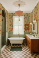 Campanas Wallpaper, butter yellow and slate blue