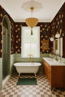 Campanas Wallpaper, chocolate and goldenrod
