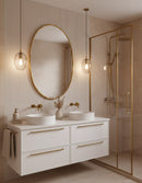Oval Antiqued Brass Mirror - Unlacquered Brass Mirror