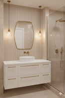 Hexagonal Brass Mirror - Bathroom Mirror