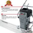 Battery Powered Vibrating Concrete Power Screed 36V/5Ah Float Finishing Tool (Choose 4ft, 6ft, 8ft, 10ft, 12ft, 14ft)