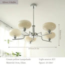 Bauhaus brass glass pendant chandelier for dining room