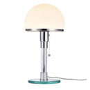 Bauhaus chrome and milk white glass table lamp bedroom light