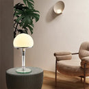 Bauhaus chrome and milk white glass table lamp bedroom light