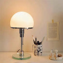 Bauhaus chrome and milk white glass table lamp bedroom light