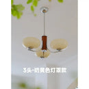 Bauhaus chrome and wood glass chandelier for living room