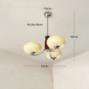 Bauhaus chrome and wood glass chandelier for living room