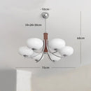 Bauhaus chrome and wood glass chandelier for living room