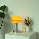 Bauhaus chrome and yellow glass table lamp bedroom light