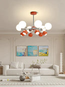Bauhaus chrome orange & white lasha pendant light dining room