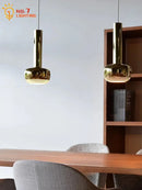 Bauhaus copper & chrome pendant lights for kitchen island