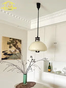Bauhaus cream glass pendant light for dining room kitchen decor