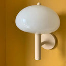 Bauhaus cream mushroom glass wall light bedroom sconce
