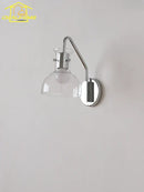 Bauhaus glass led wall lamp black metal sconce for bedroom