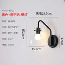 Bauhaus glass led wall lamp black metal sconce for bedroom