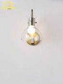Bauhaus glass led wall lamp black metal sconce for bedroom