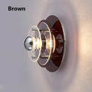 Bauhaus green & clear glass led wall sconces for bedroom living room