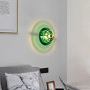 Bauhaus green & clear glass led wall sconces for bedroom living room