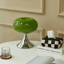 Bauhaus green glass led table lamp for living room chrome base
