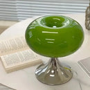 Bauhaus green glass led table lamp for living room chrome base