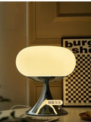 Bauhaus green glass table lamp for living room with chrome base