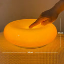Bauhaus orange glass table lamp for bedroom donut desk light