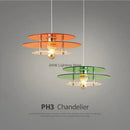 Bauhaus ph ufo orange & green pendant acrylic chandelier dining room