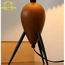 Bauhaus pleated wood table lamp bedroom tripod desk light