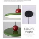 Bauhaus saucer chandelier green & red dining room pendant light