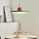 Bauhaus saucer chandelier green & red dining room pendant light
